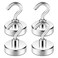 Neosmuk Magnetic Hooks Heavy Duty Earth Magnets with Hook for Refrigerator Extra Strong Cruise Hook for Hanging Magnetic Hanger for Curtain GrillSilver White4 Pack