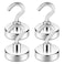 Neosmuk Magnetic Hooks Heavy Duty Earth Magnets with Hook for Refrigerator Extra Strong Cruise Hook for Hanging Magnetic Hanger for Curtain GrillSilver White4 Pack