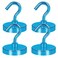 Neosmuk Magnetic Hooks Heavy Duty Strong Magnet with Hook for Fridge Super Neodymium Extra Strength Industrial Hooks for Hanging Magnetic Hanger for Toolbox Cruise GrillRoyalBlue4 Pack
