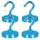 Neosmuk Magnetic Hooks Heavy Duty Strong Magnet with Hook for Fridge Super Neodymium Extra Strength Industrial Hooks for Hanging Magnetic Hanger for Toolbox Cruise GrillRoyalBlue4 Pack