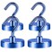 Neosmuk Magnetic Hooks Heavy DutyStrong Magnet with Hook for Fridge Super Neodymium Extra Strength Industrial Hooks for Hanging Magnetic Hanger for Toolbox Cruise GrillNavyblue4 Pack