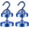 Neosmuk Magnetic Hooks Heavy DutyStrong Magnet with Hook for Fridge Super Neodymium Extra Strength Industrial Hooks for Hanging Magnetic Hanger for Toolbox Cruise GrillNavyblue4 Pack