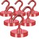 Neosmuk Magnetic Hooks Heavy DutyStrong Magnet with Hook for Fridge Super Neodymium Extra Strength Industrial Hooks for Hanging Magnetic Hanger for Toolbox Cruise GrillRed6 Pack