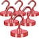 Neosmuk Magnetic Hooks Heavy DutyStrong Magnet with Hook for Fridge Super Neodymium Extra Strength Industrial Hooks for Hanging Magnetic Hanger for Toolbox Cruise GrillRed6 Pack
