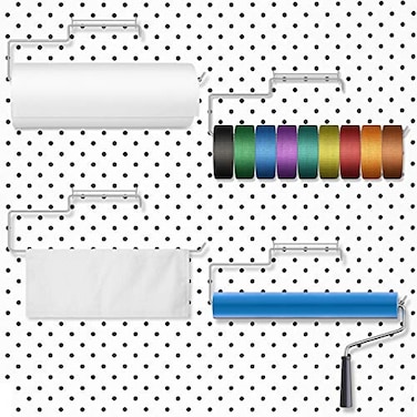 Blulu 4 Packs Pegboard Paper Towel Holder Stainless Steel Pegboard Hooks Organization Accessory for Workshop Garage Kitchen Laundry Room BathroomSilver