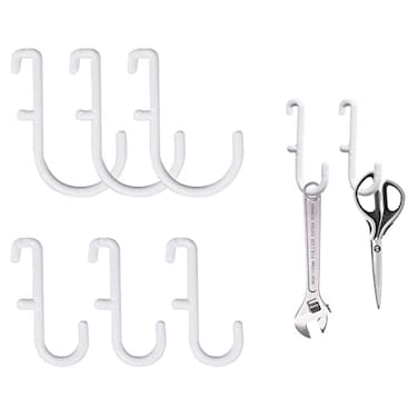 Chris.W ChrisW 8Pack Pegboard Hooks Kit Peg Hooks Assortment Keys Jewelry Utensils Hanging Organizer Easy to Attach and Move Compatible with IKEA Skadis Pegboard3pcs S 5pcs M