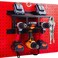 MADD TOOLS Heavy Duty Drill Holder for 14 Holes Stores up to 3 Drills Organizes on Pegboard Includes Pegs and Hooks