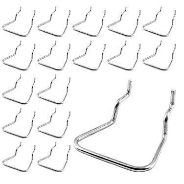 suiwotin 16pcs Pegboard Pliers Holders Stainless Steel Shelving Accessories Double Loop Pliers Hook for 14 316 18 Pegboard Chrome Display Hooks for Store Supermarket UShaped