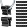 SUPERFINDINGS 50Pcs Plastic Peg Hook Stoppers Black Inventory Control Clips 125x115mm Pegboard Accessories by ClipStrip for Retail Shelves Jewelry Display Racks Supermarket Rack