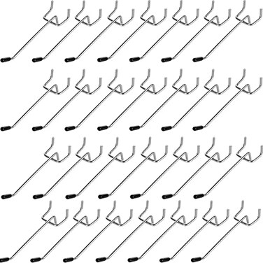 SENENQU 100PCS 4 Inch Pegboard Hooks Peg Board Hooks Accessories Fit 18 and 14 Peg Board with Rubber Tipped Metal Pegboard Hooks for Garage Office Kitchen Store