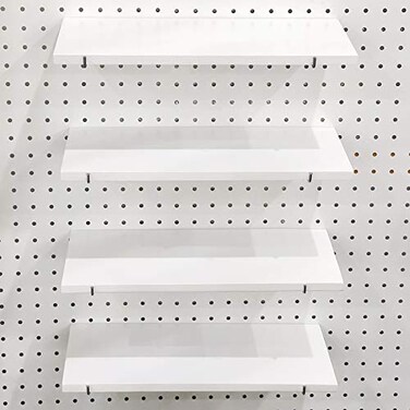 Menecor Pegboard Shelves with Steel Brackets Organizer with Pegboard Hooks for Home Garage Nursery