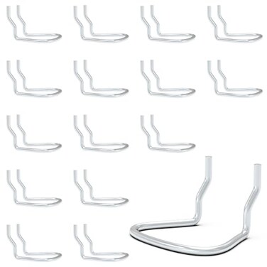HUHOLE 16 Pack Pegboard Pliers HolderSilver Stainless Steel Peg Board Tool Holders for Garage OrganizationSecure Ring Style Hooks for Pliers Wrenches ScissorsFits 14 316 18 Inch Boards
