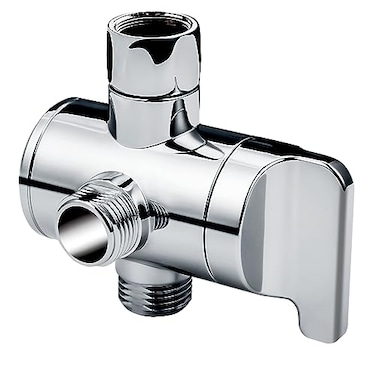 BRIGHT SHOWERS Shower Arm Diverter Valve for Hand held Showerhead and Fixed Spray Head 3Way Shower Head Diverter Valve Chrome