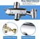 YDmeet Shower Arm Diverter with Handshower Mount G12 Brass Shower Diverter Valve Bathroom Universal Shower System Replacement for Handheld Shower and Fixed Shower HeadPolished Chrome