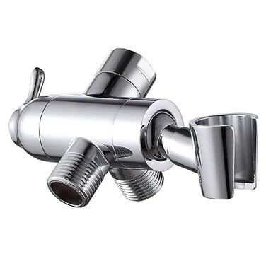 YDmeet Shower Arm Diverter with Handshower Mount G12 Brass Shower Diverter Valve Bathroom Universal Shower System Replacement for Handheld Shower and Fixed Shower HeadPolished Chrome