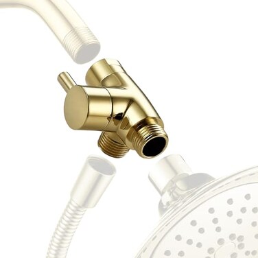 V-Sincerity All Metal Shower Arm Diverter G 12 3 Way Diverter Valve for Hand Held Showerhead and Fixed Spray Head Polished Brass