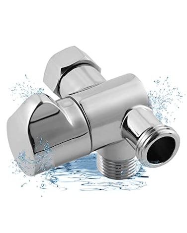 Hibbent All Metal Solid Brass Shower Arm 3Way Diverter Valve for Handheld and Fixed Showerhead Bathroom Universal G12 Shower Arm T adapter Replacement Part Chrome