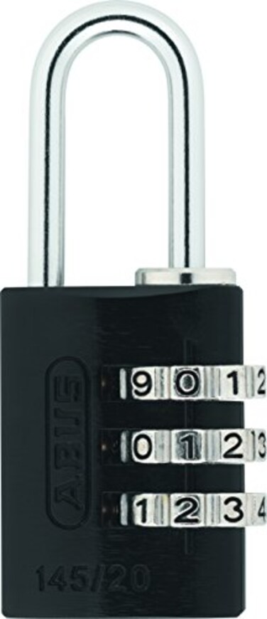 ABUS 14520 NonTSA Small Combination Lock for Luggage Backpack Resettable Black