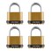 CINCINNO Heavy Duty Weatherproof Combination Lock 4Pack Outdoor Combo LockResettable Combination Padlock for GateShedStorage Unit