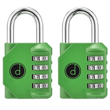 desired tools 4 Digit Combination Locks 2 Pack Weatherproof Padlock with Code Combination Lock for Locker Gym Outdoor Gate Storage Shed Fence Gate Bike Lock Keyless Easy to Set Reset New Green
