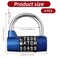 PercyEffie 4 Pcs 5 Letter Combination Lock Heavy Duty Gym Locker Keyless Resettable Metal Padlock for Home Outdoor Door Locks Toolbox Hasp Cabinet Black Silver Red Blue