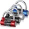 PercyEffie 4 Pcs 5 Letter Combination Lock Heavy Duty Gym Locker Keyless Resettable Metal Padlock for Home Outdoor Door Locks Toolbox Hasp Cabinet Black Silver Red Blue