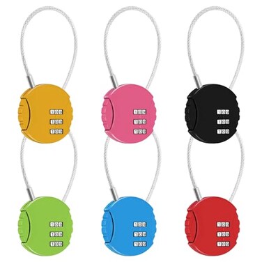 BUVUDI 6 Pcs Combination Lock 3 Digit Locker Lock Outdoor Waterproof Mini Combination Padlock for School Gym Lock BackpackBlackRedYellowGreenPinkBlue