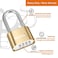 disecu Disecu Heavy Duty 4 Digit Combination Lock 25 Inch Long Shackle Outdoor Waterproof Padlock for School Gym Locker Fence Gate Case Hasp Storage Brass 2 Pack