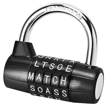 Cluckyu Gym Locker Lock5 Letter Heavy Duty Alloy Padlock Password Sturdy Security PadlockEasy to Set Your Own Keyless Resettable ComboBlack
