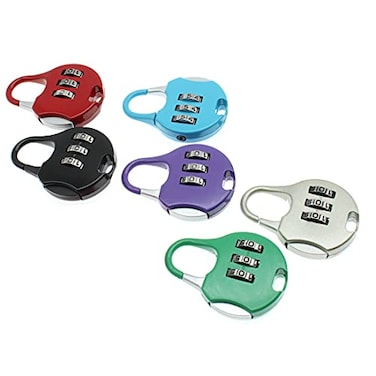 HAJXZH 6 Pcs Luggage Combination Locks Padlock 3 Digit Zinc Alloy Password Padlock Small Safe Combination Padlock Backpacks Bags Schoolbags for Suitcases Luggage Briefcases 6 Colors