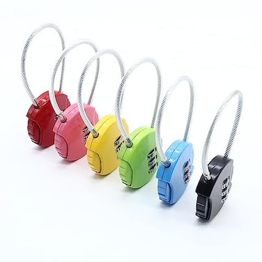 Hitefu 8PCS 3 Digit Combination Lock for Locker Small Cable Locks with Combination Lock for Gym Lockers Pad Locks with Code for Bag Luggage Gate Lock