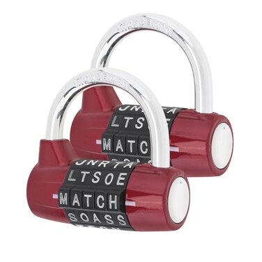 HOJLKLD Gym Locker Lock 5 Letter Word Lock Safety Padlock Combination Lock for School Gym LockerSports LockerFenceToolboxCaseHasp Storage 2 RedRed