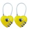 LITAITAI Heart Locks Love Padlock Small Locker LocksLove Lock for Jewelry Storage Box Locker Decor Valentine GiftComboLockGym Locker Lock 2PCS Macaron Yellow