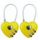LITAITAI Heart Locks Love Padlock Small Locker LocksLove Lock for Jewelry Storage Box Locker Decor Valentine GiftComboLockGym Locker Lock 2PCS Macaron Yellow