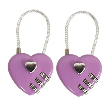 LITAITAI Heart Shaped PadlockLove PadlockSmall Locker LocksLove Lock for Jewelry Storage Box Locker Decor Valentine GiftComboLockGym Locker Lock Purple2pcs