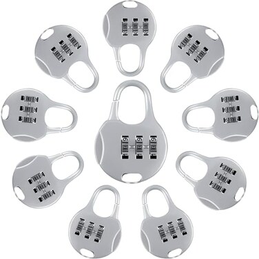 Moxweyeni 10 Pcs Digit Combinations Padlock Safe Cipher Lock Mini Combination Resettable Number for Suitcases Luggage Briefcases Computer BagsCute StyleWhite
