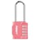 RESET 060 4 Digit Combination Padlock with 24 inch Long Shackle Combination LockOutdoor Waterproof PadlockIndoor Padlock for School Locker Gym Locker Shed Fence Gate Toolbox Pink