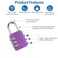 RESET 071 Mini Combination Lock Small 3 Digit Padlock for Gym Locker Travel Luggage Lock Resettable No Key Lock for Backpack Zipper Suitcase Purple 1 Pack
