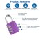 RESET 071 Mini Combination Lock Small 3 Digit Padlock for Gym Locker Travel Luggage Lock Resettable No Key Lock for Backpack Zipper Suitcase Purple 1 Pack
