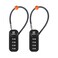 RESET 192 4 Digit Combination Padlock with 10cm4 inch CableTravel Lock for LuggageSuitcaseBaggageBackpackToolboxCaseBlack2 Pack