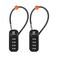 RESET 192 4 Digit Combination Padlock with 10cm4 inch CableTravel Lock for LuggageSuitcaseBaggageBackpackToolboxCaseBlack2 Pack