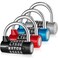 Shimeyao 4 Pcs 5 Letter Combination Lock Heavy Duty Gym Locker 5 Digit Word Escape Room Locks Keyless Resettable Metal Lock for College Gym Toolbox Hasp CabinetLetterBlackSilverBlueRed