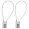 SISAV 3 Digit Cable Combination Lock 12 inches Cable for School Gym LockerFiling CabinetsHelmetToolboxLuggage SuitcaseknapsackGrey 2Pack