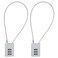 SISAV 3 Digit Cable Combination Lock 12 inches Cable for School Gym LockerFiling CabinetsHelmetToolboxLuggage SuitcaseknapsackGrey 2Pack