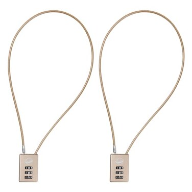 SISAV 3 Digit Cable Combination Lock 20 inches Cable for School Gym LockerFiling CabinetsHelmetToolboxLuggage SuitcaseknapsackGold 2Pack