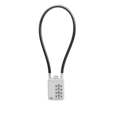 SISAV 30CM12in Long Cable Locks 4Digit Combination Lock Resettable Combination Security Cable Lock for Luggage Suitcase Gun Helmet Silver 1Pack