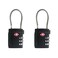 UP Security TSA Locks for Luggage Small Padlock Combination Luggage Locks TSA Approved Combo Padlocks with Cable for Suitcase Gym Locker Backpack Gun Case Bag Zipper Tool Box BlackBlack