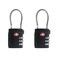 UP Security TSA Locks for Luggage Small Padlock Combination Luggage Locks TSA Approved Combo Padlocks with Cable for Suitcase Gym Locker Backpack Gun Case Bag Zipper Tool Box BlackBlack
