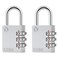 Zarker XD35 Combination Lock 3Digit Padlock for School Gym Sports LockerLock Fence Toolbox Case Hasp Storage 2Pack Gray