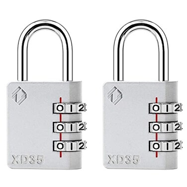 Zarker XD35 Combination Lock 3Digit Padlock for School Gym Sports LockerLock Fence Toolbox Case Hasp Storage 2Pack Gray